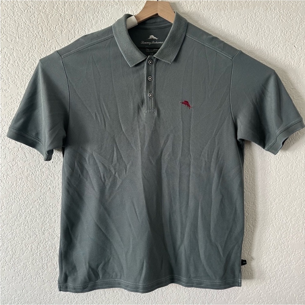 Tommy Bahama Supima Cotton Gray Polo Shirt Men's Size
L Marlin Logo